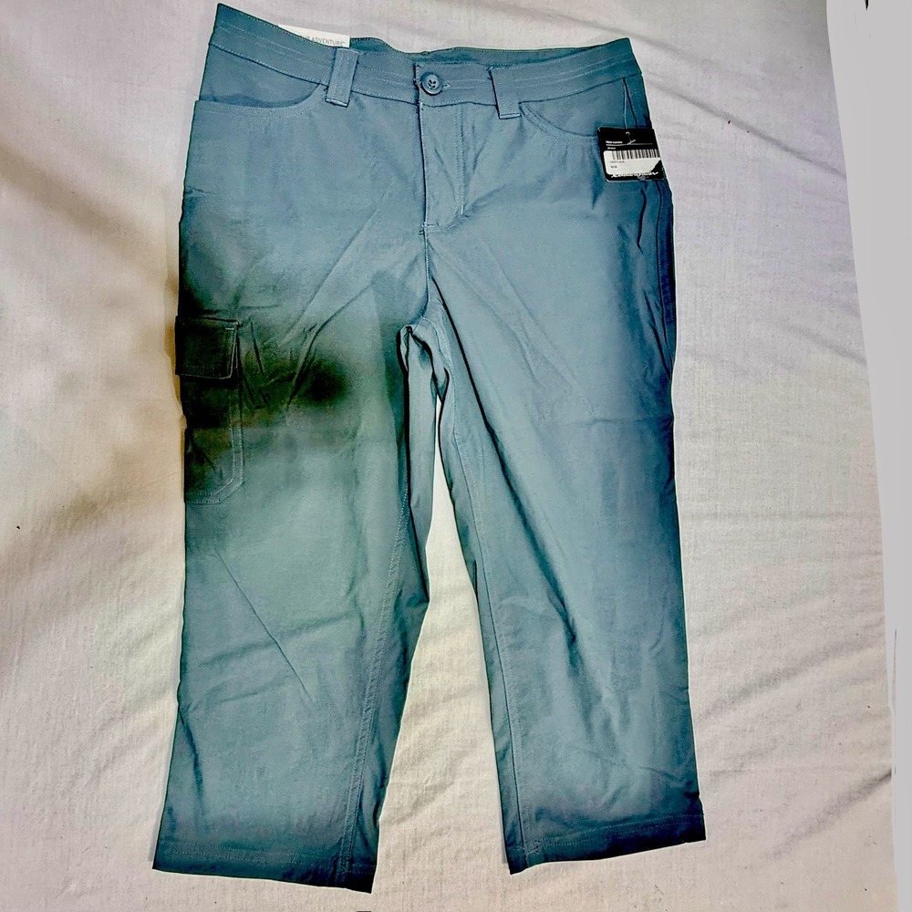 EDDIE BAUER WR Tech Capri Pants Women's 6 Graphite Cargo Nylon Stretch NWT